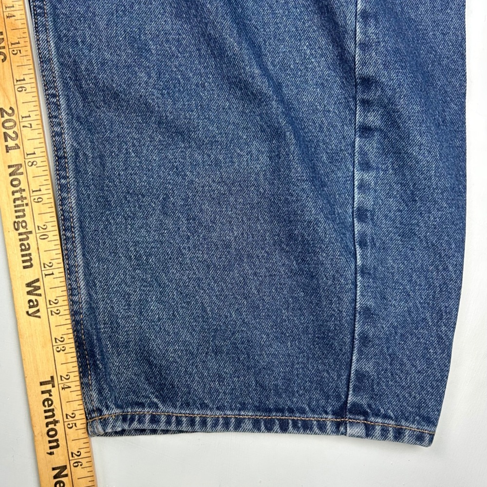 Abercrombie & Fitch The Barrel Jean Mid Rise Medium Wash Blue Denim 39 Short - Picture 7 of 9